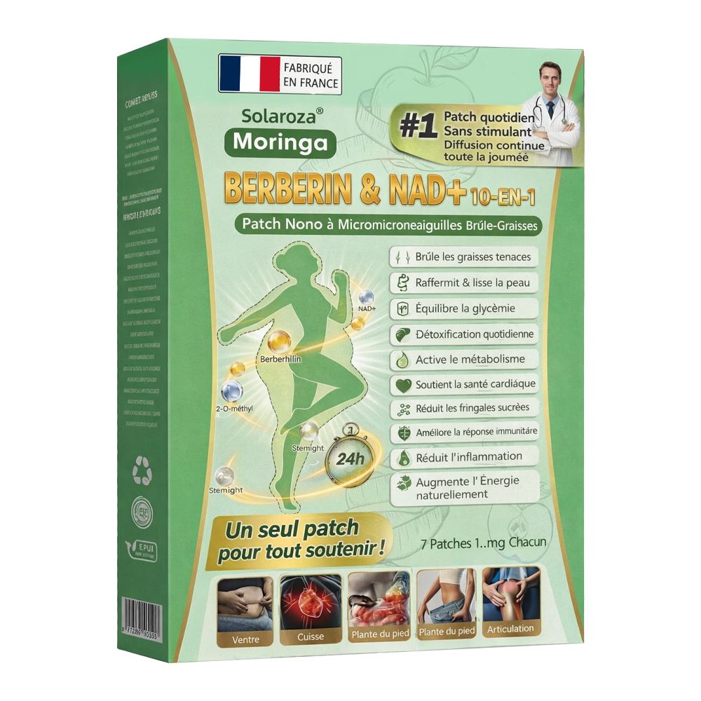 Boutique Officielle 🇫🇷 | ✅️ Patch Minceur Solaroza® 10-en-1 : Relancez le Métabolisme et Brûlez les Graisses (NAD+ & Berbérine)