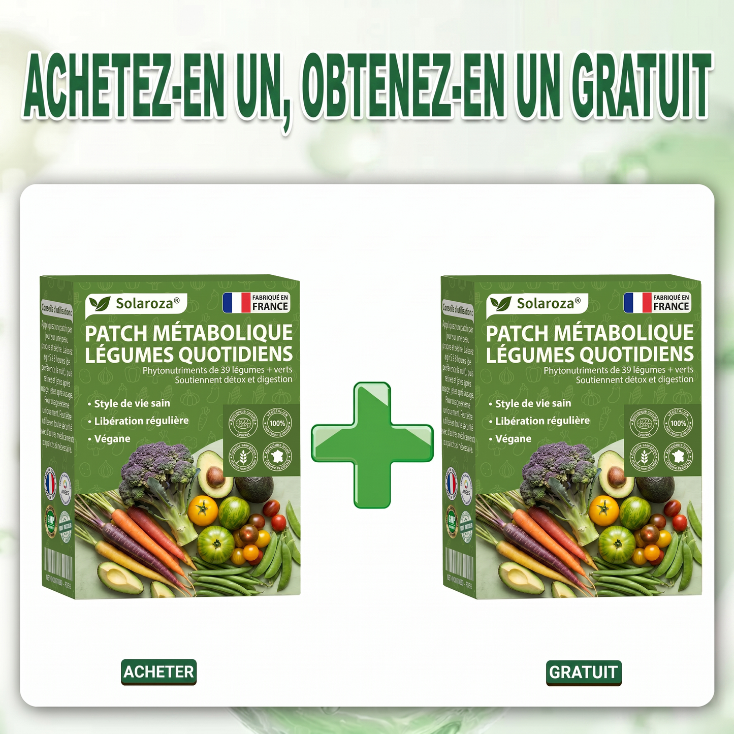 🥦Solaroza® | Patchs Métabolisme Bio-Nutriments – Complexe 39 Légumes & Super-aliments