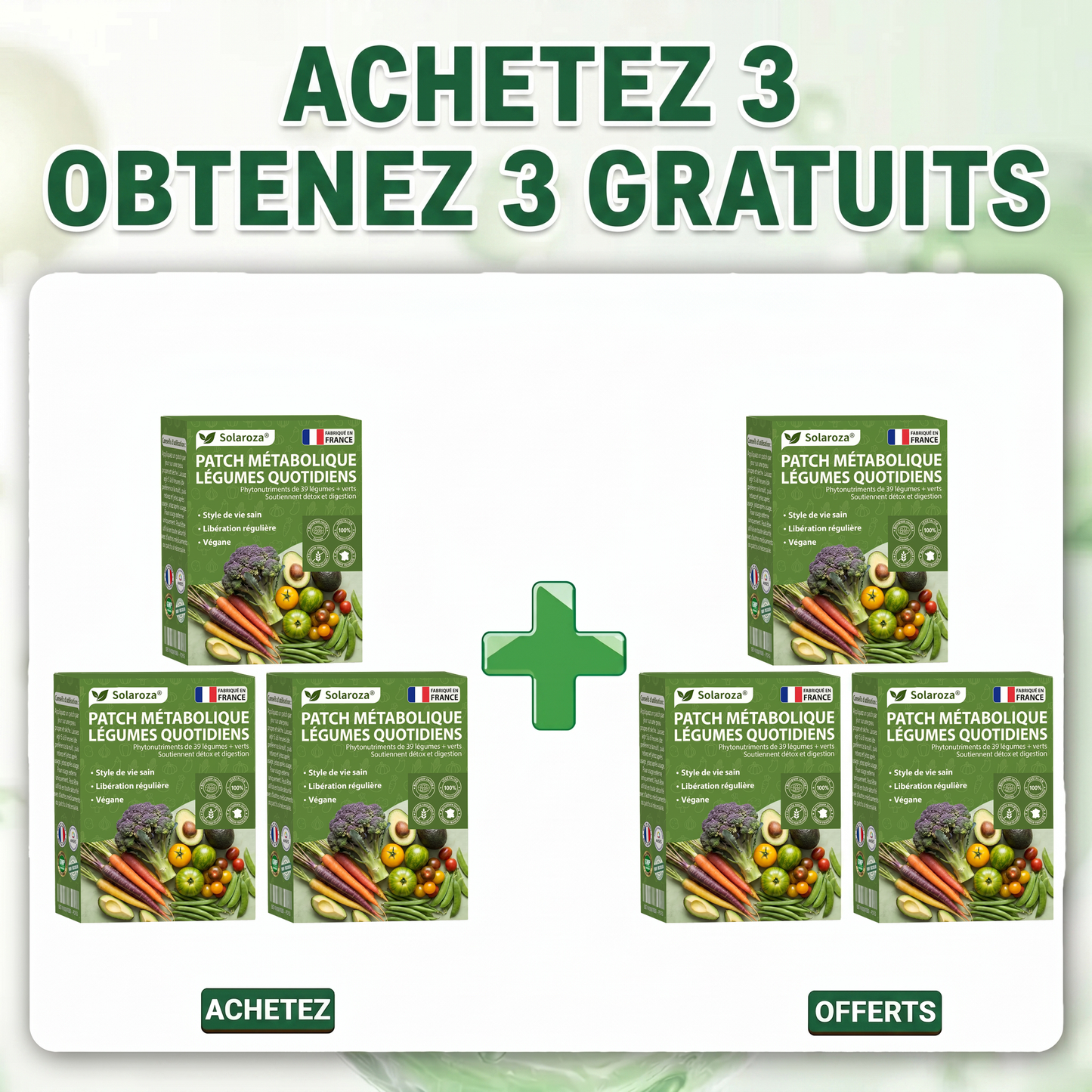 🥦Solaroza® | Patchs Métabolisme Bio-Nutriments – Complexe 39 Légumes & Super-aliments