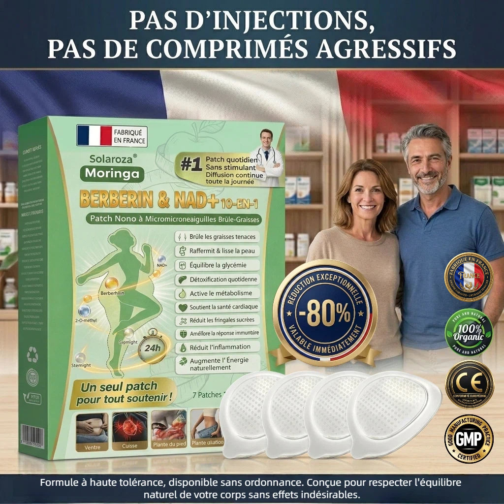 Boutique Officielle 🇫🇷 | 🌿 Patch Minceur Solaroza® 10-en-1 : Relancez le Métabolisme et Brûlez les Graisses (NAD+ & Berbérine)