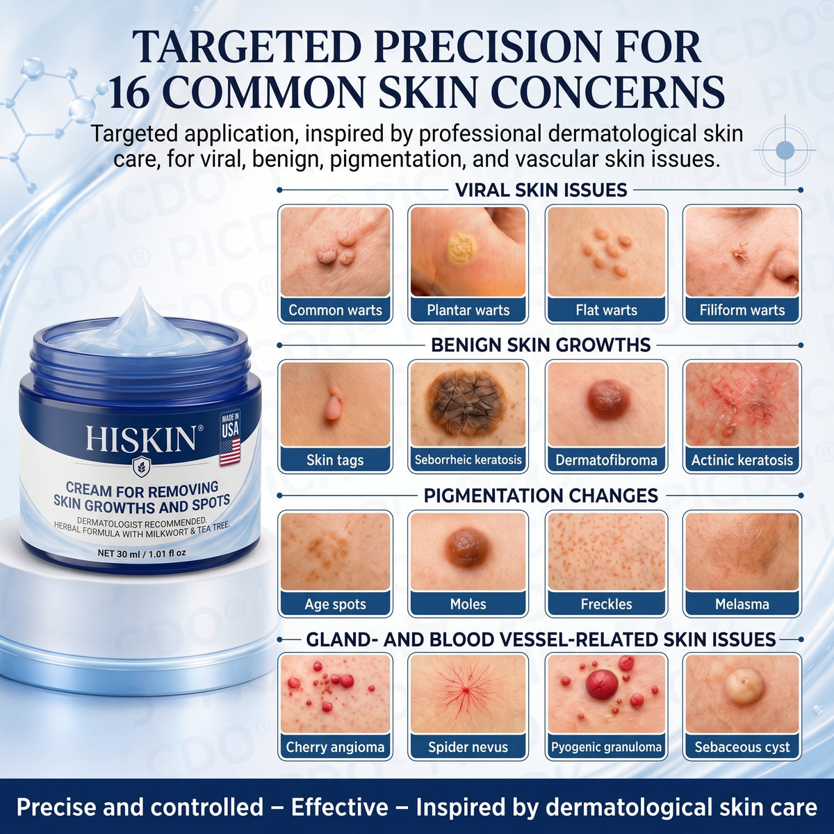 HISKIN® 10-in-1 Targeted Skin Tag & Dark Spot Cream – 7-Day Painless, Scar-Free Herbal Formula