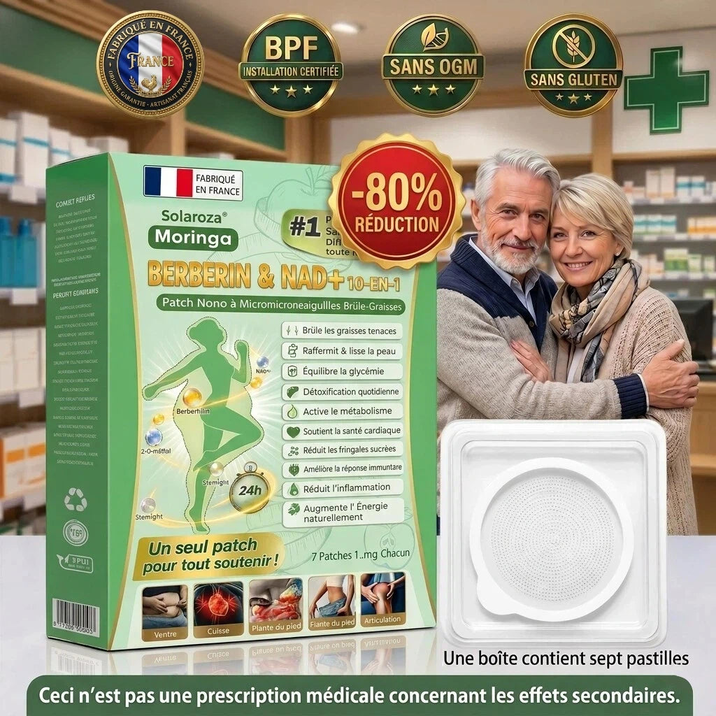 Boutique Officielle 🇫🇷 | ✨️ Patch Minceur Solaroza® 10-en-1 : Relancez le Métabolisme et Brûlez les Graisses (NAD+ & Berbérine)